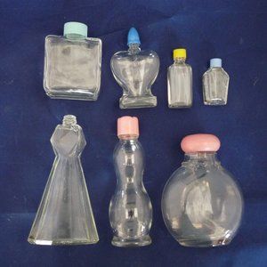 7 vintage mid century perfume bottles Avon figural home decor vanity bath